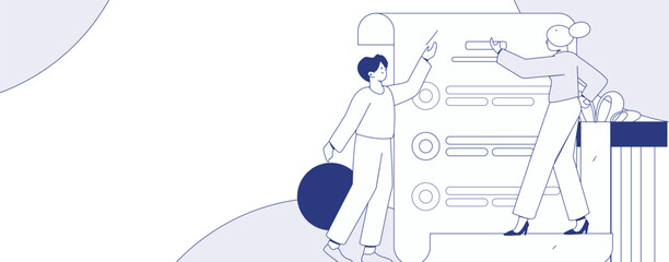 Invite friends to conduct questionnaire flat vector concept operation hand drawn illustration
