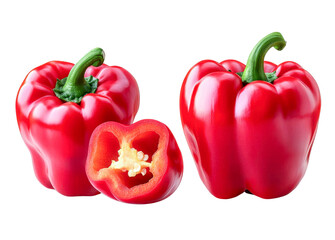 red bell peppers - fresh vegetables isolated on white background