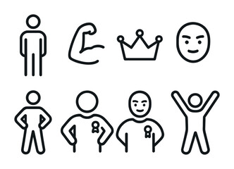 Fitness and wellness line icons set &ndash; linear, outline, health and exercise symbols