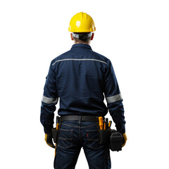 Back view of worker on transparent background PNG Generative AI