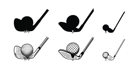 Golf ball vector icon, Club vector, Golf ball symbol, art illustration.