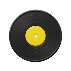 Spinning Black Vinyl with Center Label