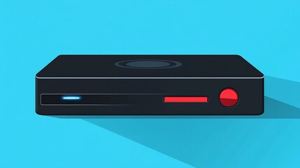 Retro Gaming Console with Blue Background.