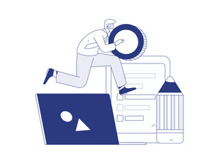 Invite friends to conduct questionnaire flat vector concept operation hand drawn illustration
