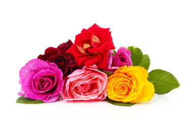 Bouquet of multicolored roses.