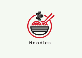 Noodle and ramen logo design vector, Chinese Noodle Restaurant Vector Logo Design
