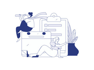 Invite friends to conduct questionnaire flat vector concept operation hand drawn illustration
