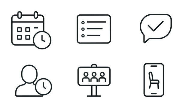 Business planning and scheduling icons for digital interface design