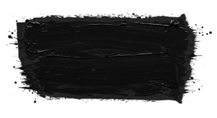 Black Paint Brush Stroke on Isolated Background