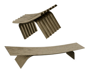 metal benches isolated on white