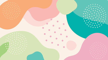 Abstract Composition with Pastel Colors and Organic Shapes. Colorful abstract background