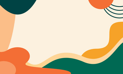 Modern Abstract Composition with Organic Shapes in Warm Tones. Colorful abstract background