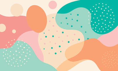 Abstract Composition with Pastel Colors and Organic Shapes. Colorful abstract background