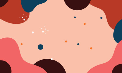 Modern Abstract Composition with Organic Shapes in Warm Tones. Colorful abstract background