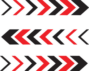 black and Red Dynamic arrow symbol isolated on white background .