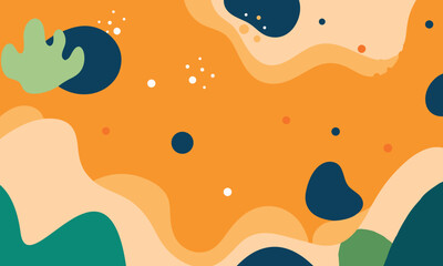 Modern Abstract Composition with Organic Shapes in Warm Tones. Colorful abstract background