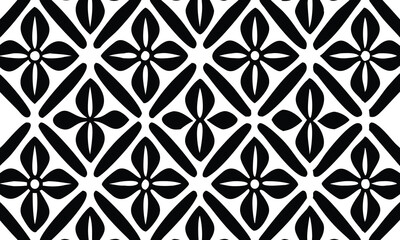 Elegant Black and White Floral Geometric Pattern for Various Applications