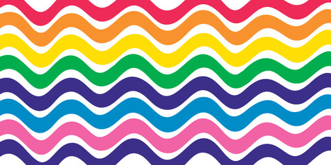 Colorful Wavy Lines Composition. Wavy Lines Seamless Texture