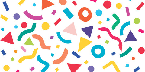 Colorful confetti shapes for party celebration and festive events