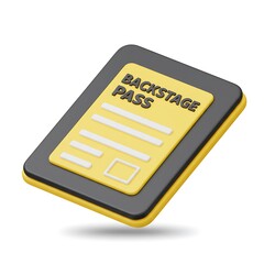 Rectangular backstage pass icon