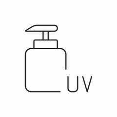 UV protection sunscreen bottle icon vector sign