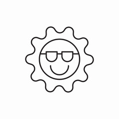Summer sun cool gear icon vector sign