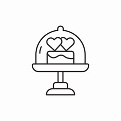 cake for lovers icon vector sign