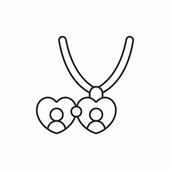 heart pendant icon vector sign
