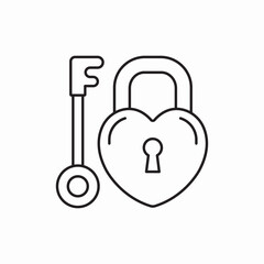 Love security lock heart icon vector sign