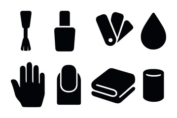 Fototapeta premium Beauty and spa solid icons set – filled, cosmetics, wellness symbols