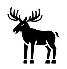 Obraz premium Stylized moose vrctor illustration with antlers 