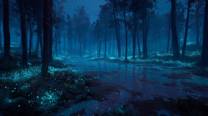 Fototapeta premium forest in the fog