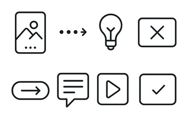 User interface line icons set – flat, outline, ui and ux design symbols