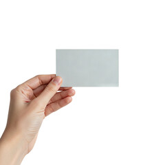 Obraz premium Hand holding business card mockup on transparent background PNG Generative AI