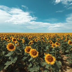 Sunflower Field Summer Landscape