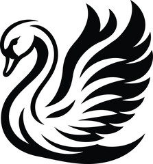 Heraldic Swan Symbol