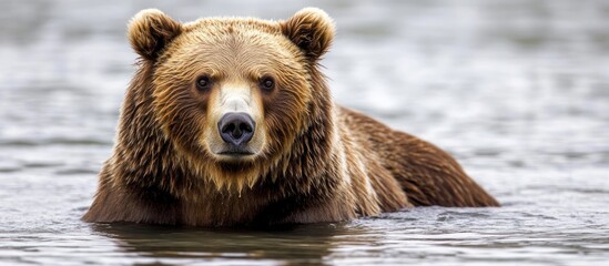 Obraz premium Brown bear river wildlife portrait