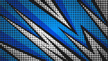 
blue sports background with sharp lines and halftone texture design for racing theme design, sports jersey design