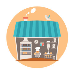 Bakery or bakeshop vector concept