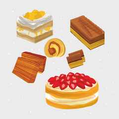 sweet cake collection dessert layer