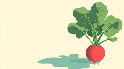Fresh Radish on Beige Background.
