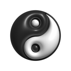Yin Yang Icon of Natural Balance With 3D Style