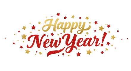 Happy New Year Greeting with Stars