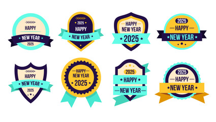 Obraz premium Collection of flat colored badge