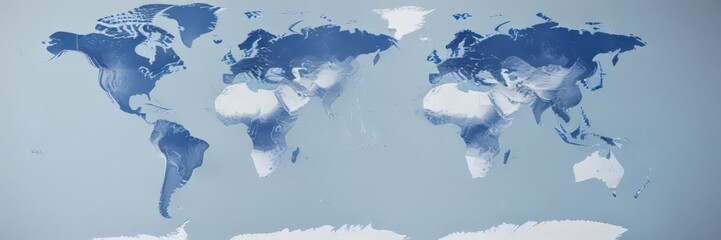 Stylish blue and white world map, perfect for educational materials ,  business,  white,  country