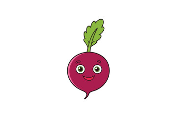 Beetroot Greens Vector Illustration Isolated on White Background

