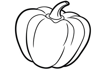 Bell Pepper Vegetable Vector Illustration on White Background

