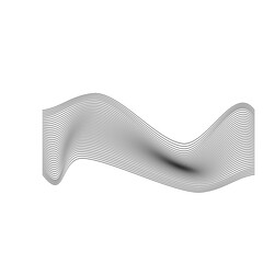 Abstract Wavy Line Art . Minimalist Black and White Vector Shapes