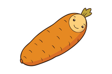 Cassava Yuca Vegetable Vector Illustration on White Background

