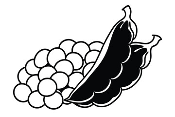 Chickpeas Green Vegetable Vector Illustration on White Background

